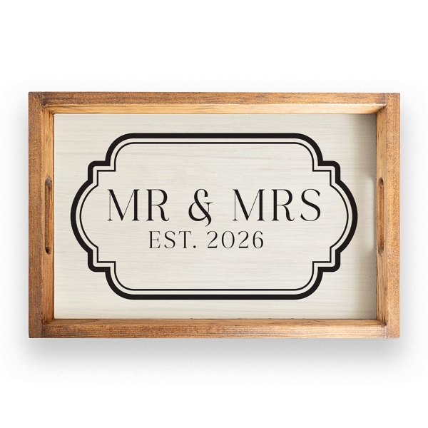 Mr & Mrs 2026 Wood Decorative Tray | Kirklands Home