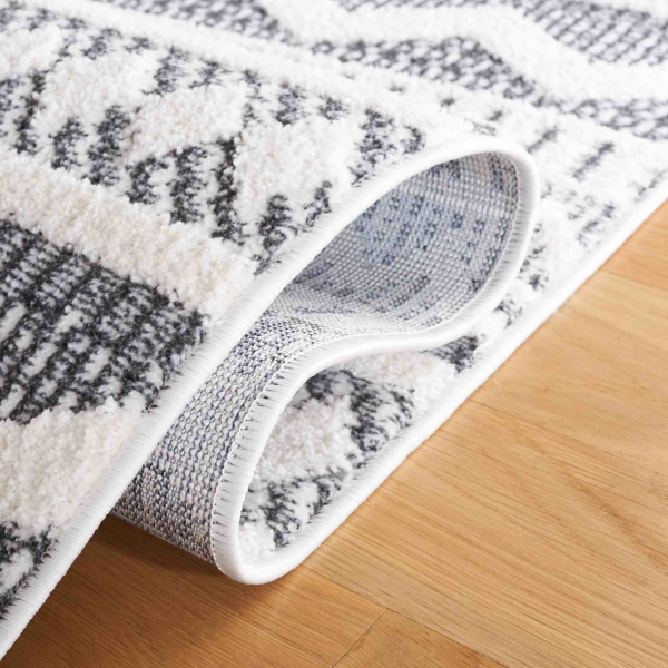 Charcoal & White Mira Bohemian Area Rug