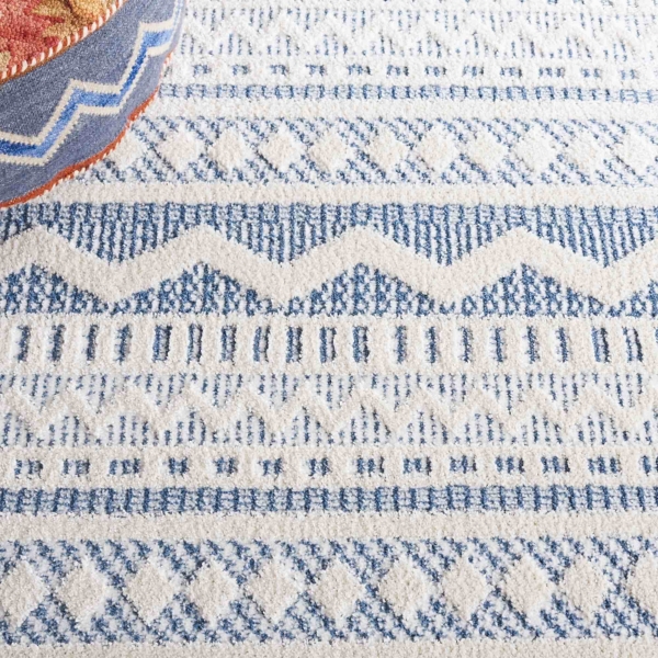Blue & White Mira Bohemian Runner, 2x8