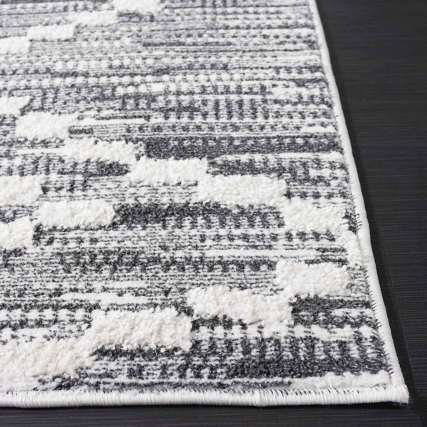 Charcoal & White Bohemian Diamond Area Rug
