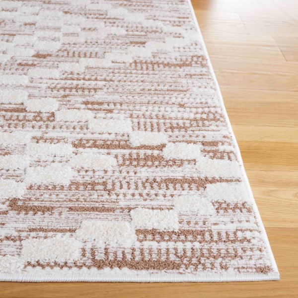 Taupe & White Bohemian Diamond Area Rug