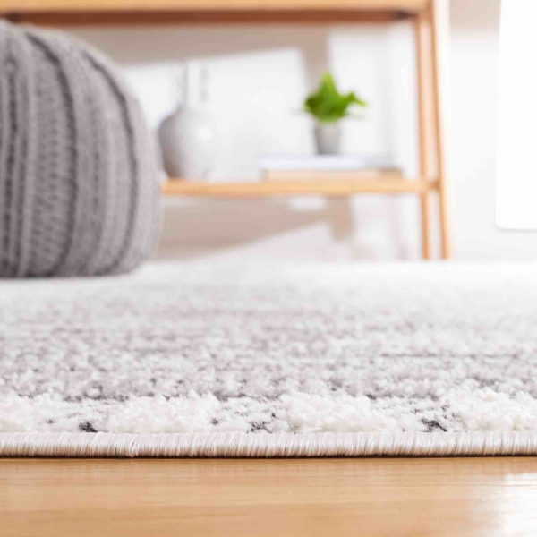 Charcoal & White Abstract Bohemian Area Rug