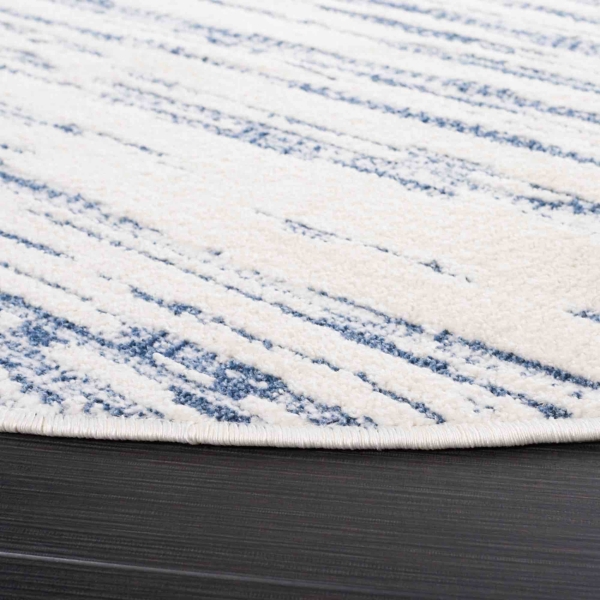 Blue & Ivory Cherine Bohemian Round Rug, 6x6