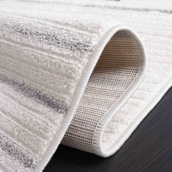 Ivory & Gray Gorete Geometric Runner, 2x8