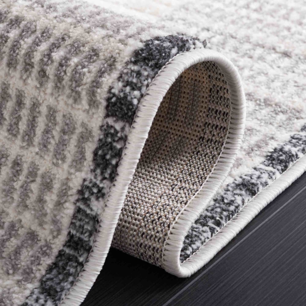 Ivory & Gray Hazel Geometric Runner, 2x8