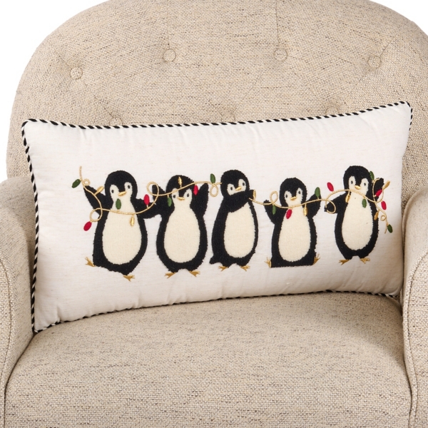 Penguin Family Lumbar Pillow