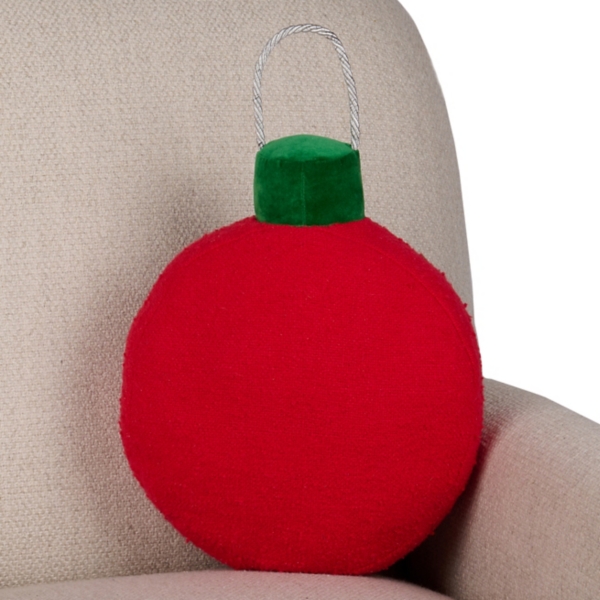 Red Ho Ho Ho Ornament Shaped Pillow