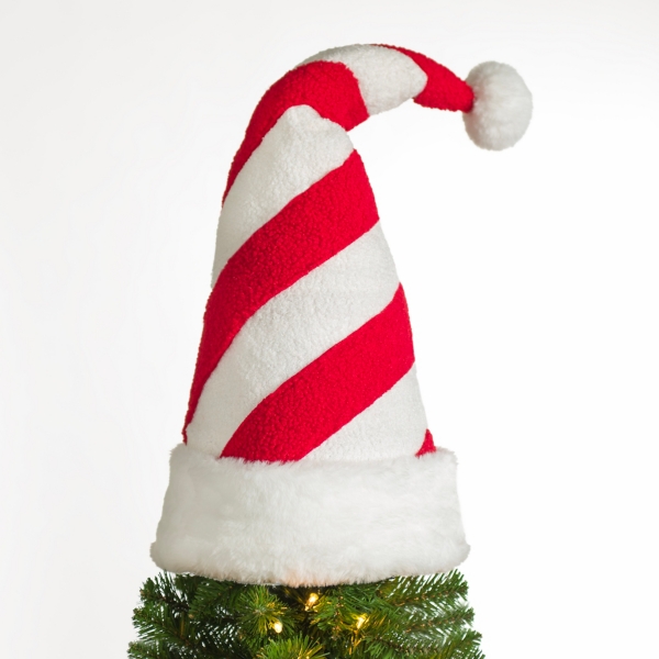 Candy Cane Santa Hat Christmas Tree Topper
