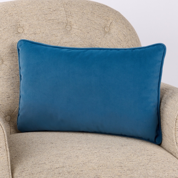 Blue Christmas Town Velvet Lumbar Pillow
