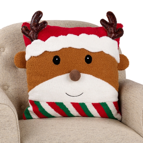 Reindeer Face Boucle Pillow