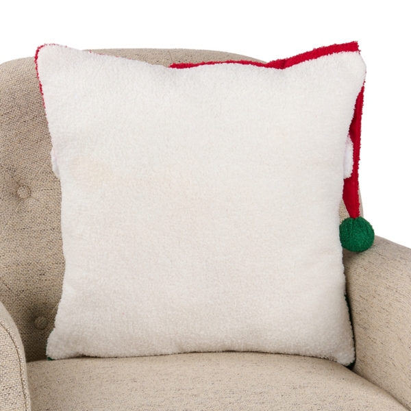 Snowman Face Boucle Pillow