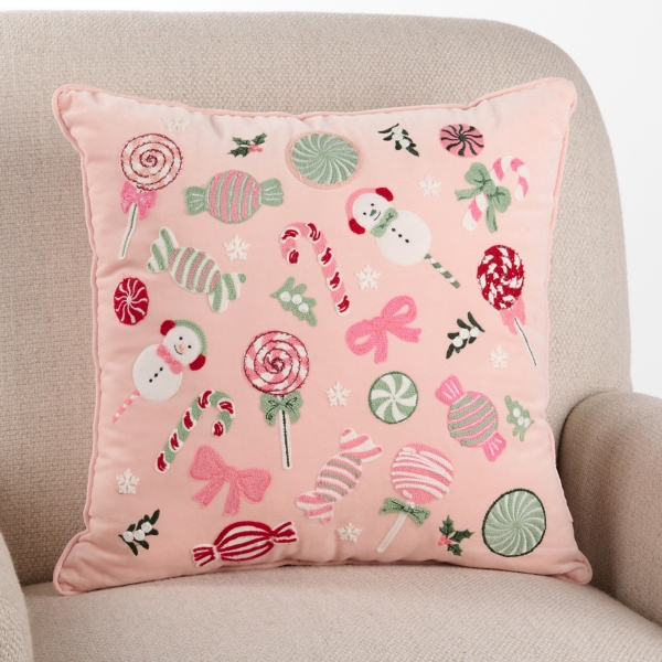 Pink Sweet Treat Holiday Pillow