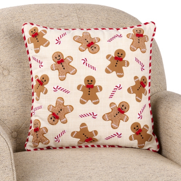 Gingerbread and Candy Cane Pillow