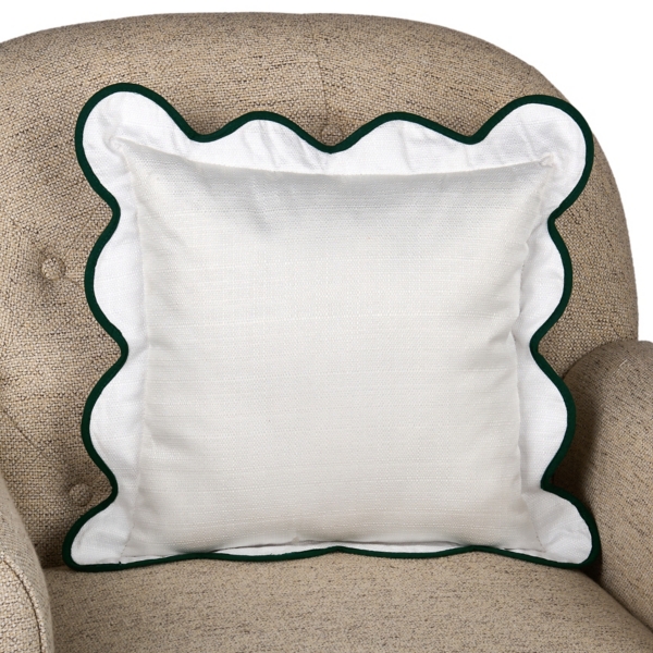Christmas Tree Bows Scalloped Pillow