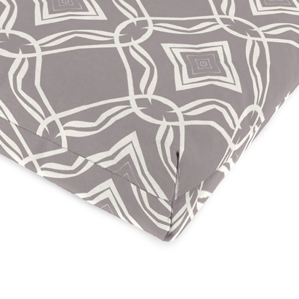 Gray Quatrefoil Outdoor Chair Cushion with Ties