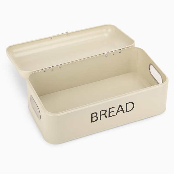 Beige Metal Bread Box