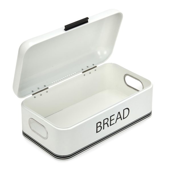 Beige Metal Bread Box