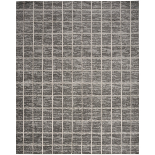 Gray Serenity Geometric Grid Area Rug, 7x9