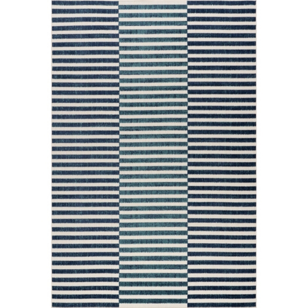 Blue Ciela Stripe Indoor/Outdoor Area Rug, 6x9 | Kirklands Home