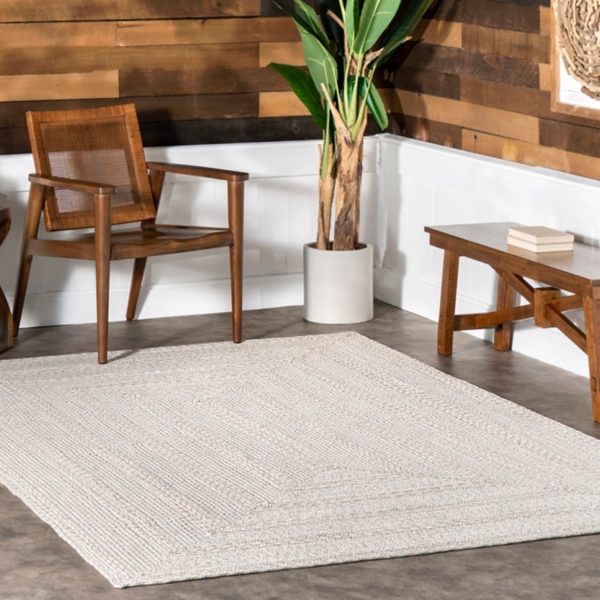 Ivory Woven Rowan Indoor/Outdoor Area Rug, 5x8
