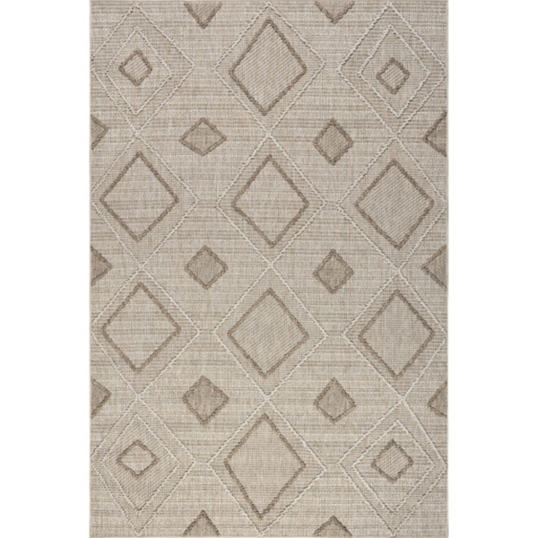 Tan Maline Geometric Indoor/Outdoor Area Rug, 7x10 | Kirklands Home