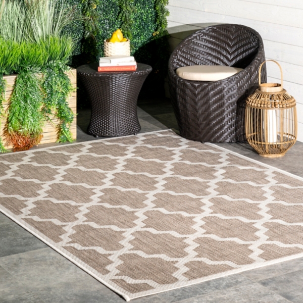 Tan Gina Trellis Indoor/Outdoor Area Rug, 5x7