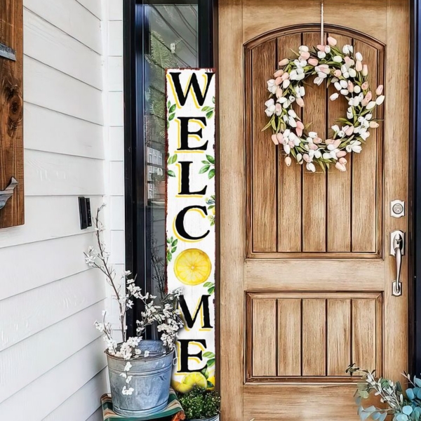 Welcome Lemon Porch Board