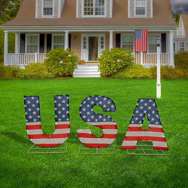 LED USA Lawn Decoration Set