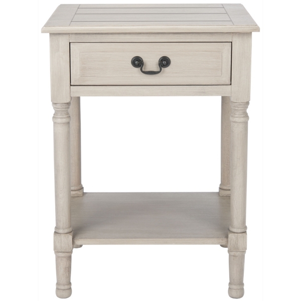 Greige Wood Whitney 1-Drawer End Table | Kirklands Home
