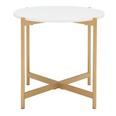 Round Gold Mirrored Foldable Accent Table