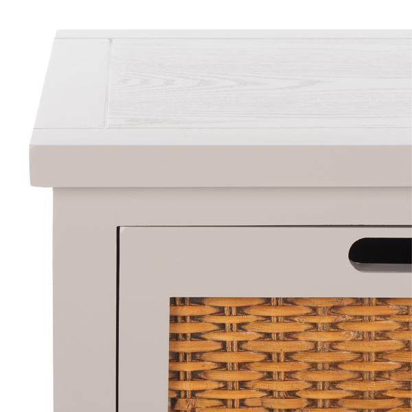 Wood Woven Viola 2-Drawer End Table