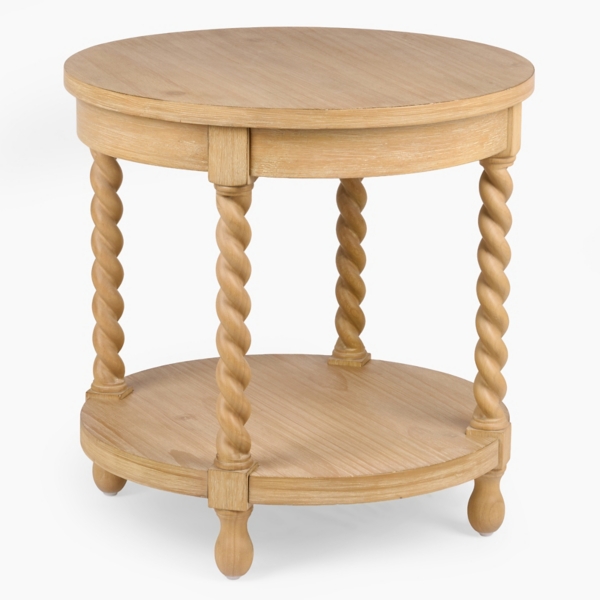 Isabella Natural Wood Round End Table | Kirklands Home