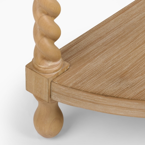 Isabella Natural Wood Demilune Console Table