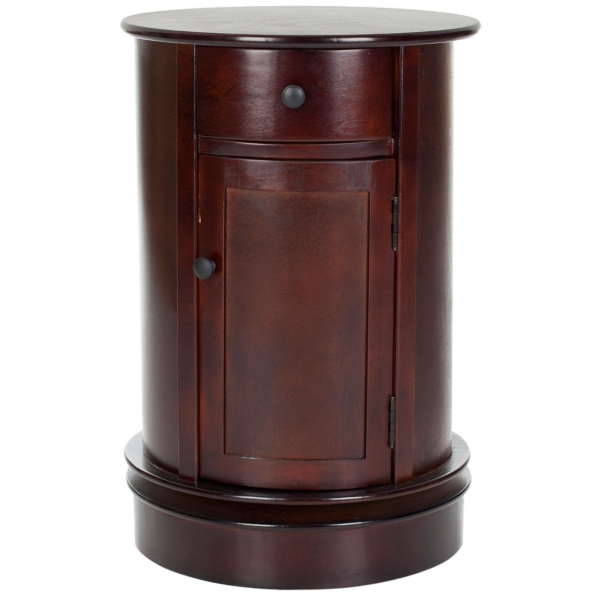 Brown Wood Belinda Swivel Accent Table