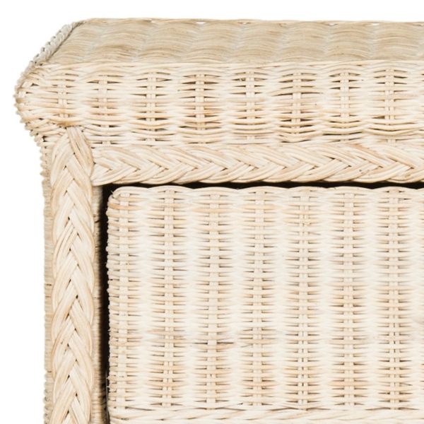 Natural Rattan Coastal Accent Table