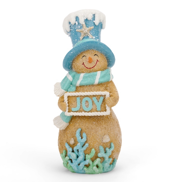 Joy Coastal Snowman Figurine
