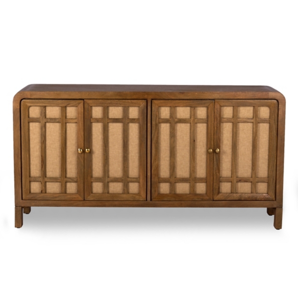 Brown Wood Lowen 4 Door Cabinet