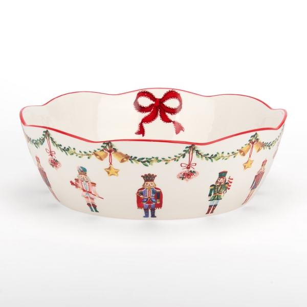 Holly Nutcracker Christmas Serving Bowl | Kirklands Home