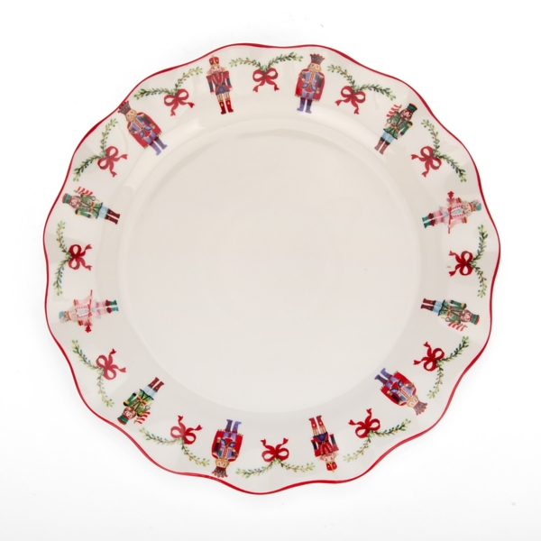 Holly Nutcracker Wavy Dinner Plate | Kirklands Home