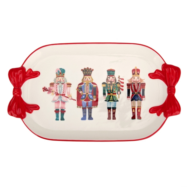 Holly Nutcracker Bow Serving Platter | Kirklands Home