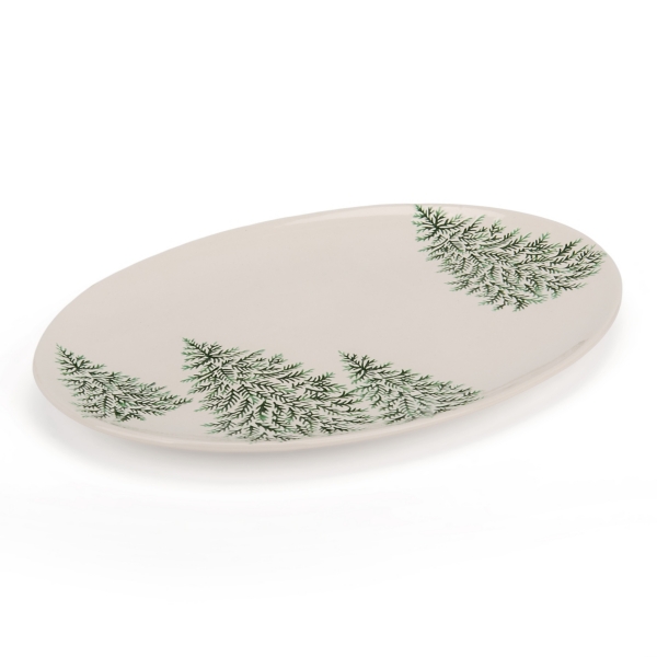 Evergreen Trees Embossed Serving Platter