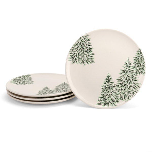 Evergreen Trees Embossed Dinner Plates, Set of Kirklands Home