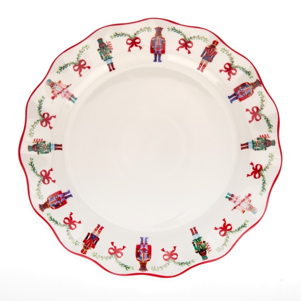 Jolly Nutcracker Wavy Dinner Plate