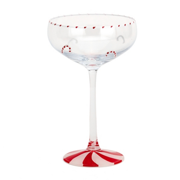 Christmas Peppermint Coupe Glass | Kirklands Home