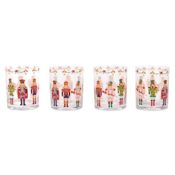 Jolly Nutcracker Old Fashioned Glasses, Set of 4 | Kirklands Home