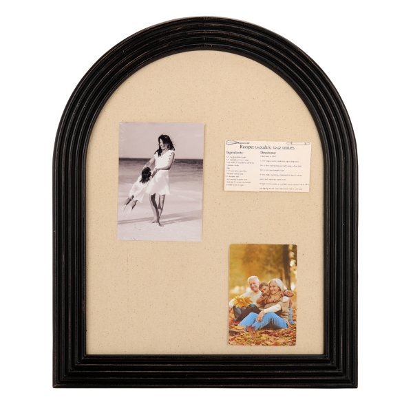 Black Ribbed Frame Arched Pinboard