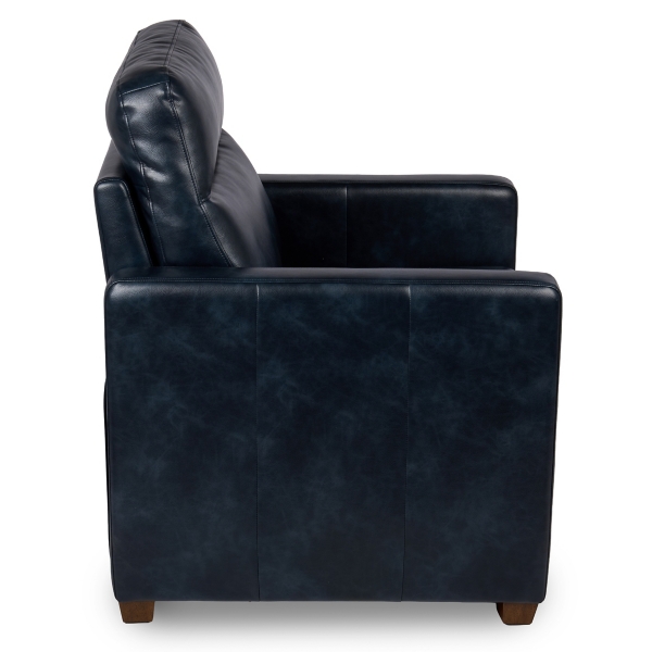 Brecken Navy Faux Leather Recliner