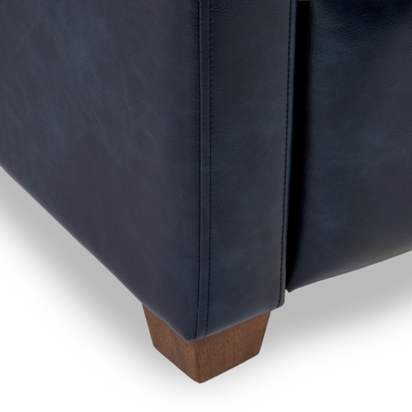 Brecken Navy Faux Leather Recliner