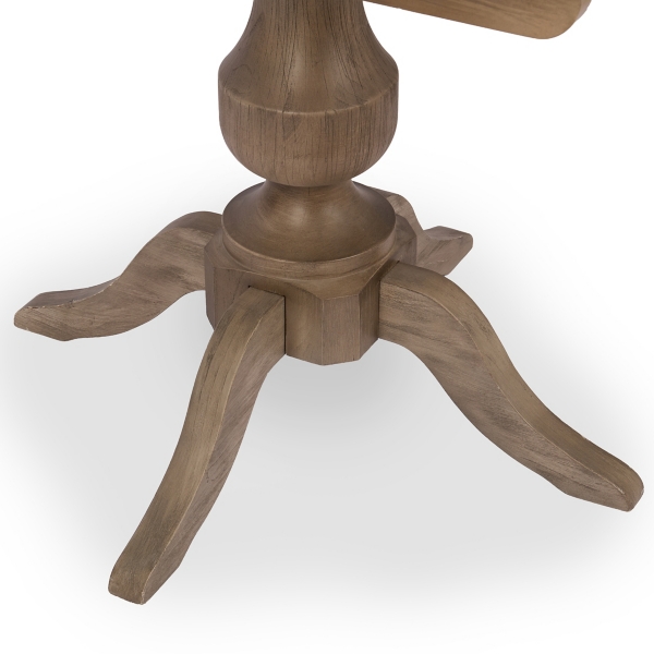 Round French Gray Wood Dining Table