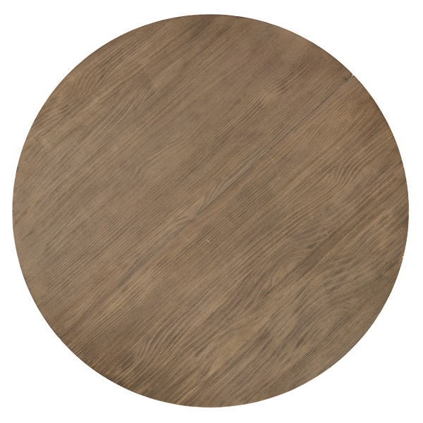 Round French Gray Wood Dining Table